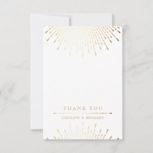 Glam gold glitter deco vintage wedding thank you