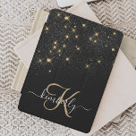 Glam Gold Glitter Diamond Sparkle Elegant Monogram iPad Air Cover<br><div class="desc">Create your own personalised black and gold diamond sparkle iPad cover with your custom monogram and name.</div>