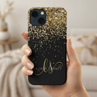 Glam Gold Glitter Elegant Monogram