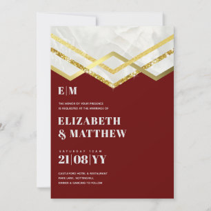 Glam Gold Glitter Girly Wedding Invite Deco Design