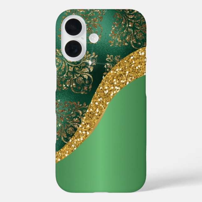 Glam Gold Glitter Green Metallic  Case-Mate iPhone Case (Back)