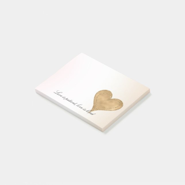  Glam Gold Glitter Heart            Post-it Notes (Angled)