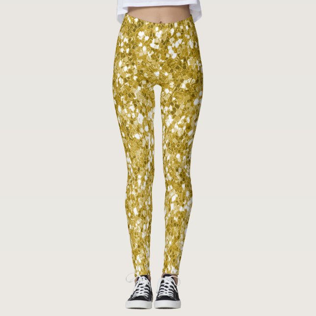 Glam gold glitter leggings (Front)