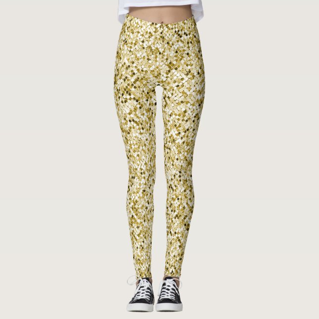 Glam gold glitter leggings (Front)