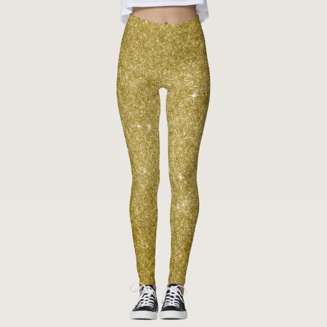 Glam gold glitter leggings (Front)