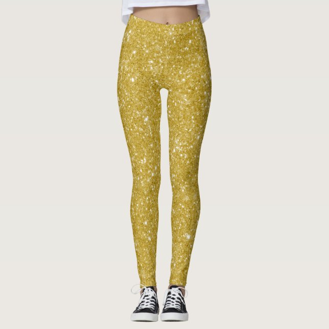 Glam gold glitter leggings (Front)