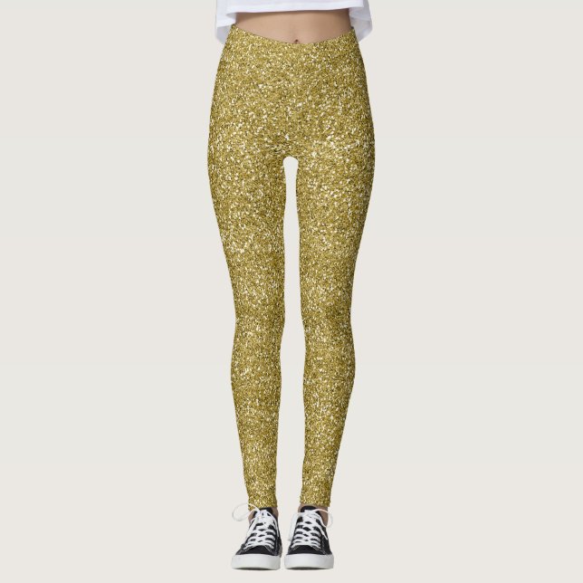 Glam gold glitter leggings (Front)
