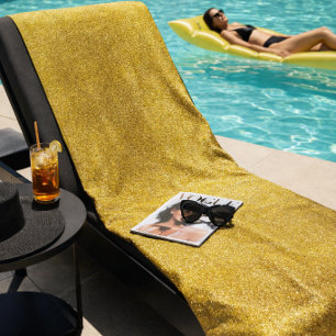 Glam Gold Glitter Luxury Poolside or Beach Towel