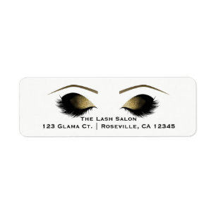 Glam Gold Glitter Makeup Eyelashes Beauty Salon