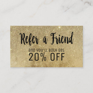 Glam Gold Glitter Mesh Referral Card