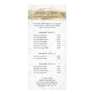 Glam Gold Glitter Paint White Marble Rack Card