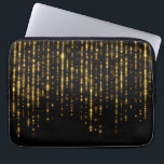 Glam gold glitter & sparkles laptop sleeve<br><div class="desc">Elegant black glam gold glitter and sparkles</div>
