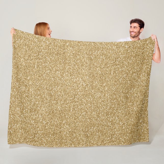 Glam Gold Glitzy Glitter    Fleece Blanket (In Situ)