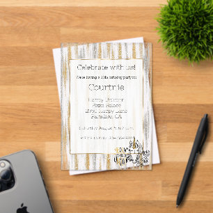 Glam Gold Glitzy Glitter Silver Unicorn Birthday Acrylic Invitations
