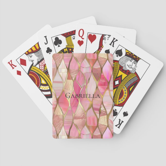 Glam Gold Glitzy Pink  Playing Cards (Back)