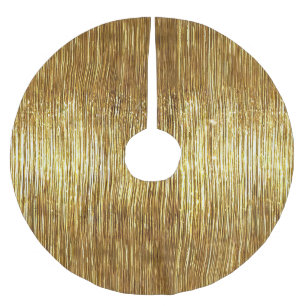 Glam Gold Glitzy Sparkle Stripes Brushed Polyester Tree Skirt