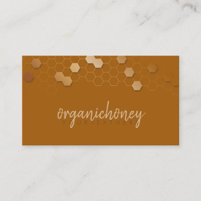 Glam Gold Honeycomb Apiary Business Card (Front)