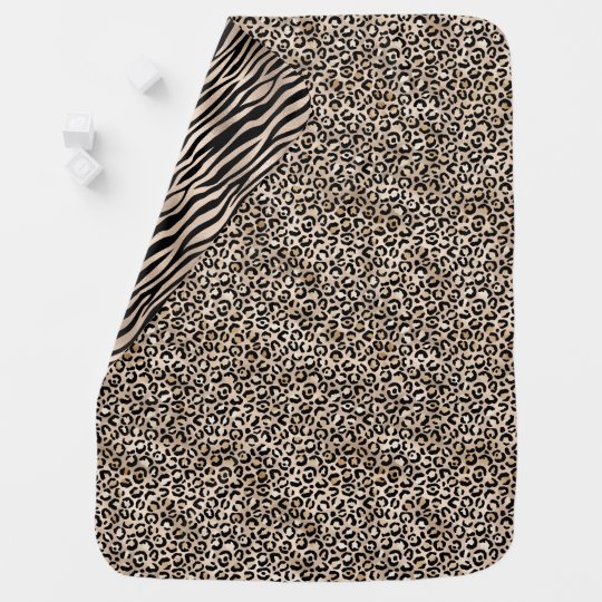 Glam Gold Leopard Print Baby Blanket Zazzle.co.uk