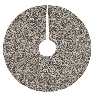 Glam Gold Leopard Print Brushed Polyester Tree Skirt