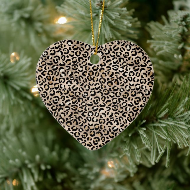 Glam Gold Leopard Print Ceramic Tree Decoration (Tree)