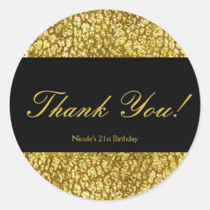 Glam Gold Leopard Print Chic Party Favour Stickers