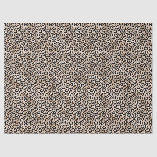 Glam Gold Leopard Print Ombre Tissue Paper (Front)