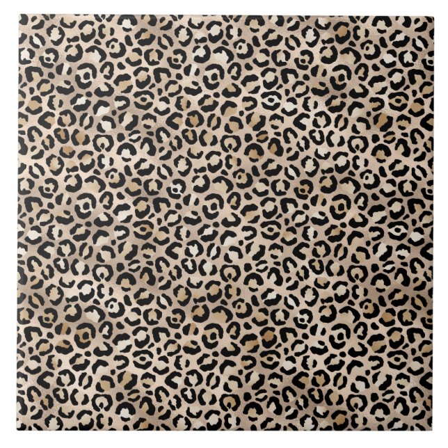 Glam Gold Leopard Print Tile (Front)