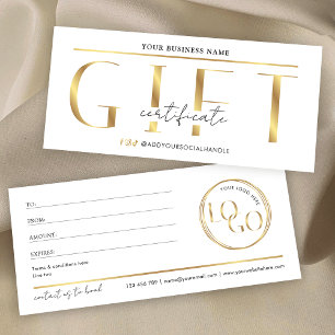 Glam Gold Logo Spa or Salon Gift Certificate