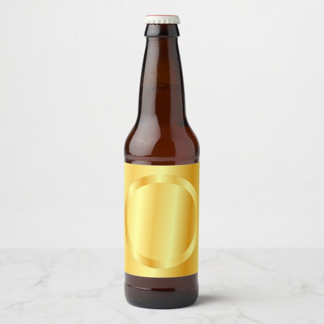 Glam Gold Look Blank Template Elegant Beer Bottle Label (Front)