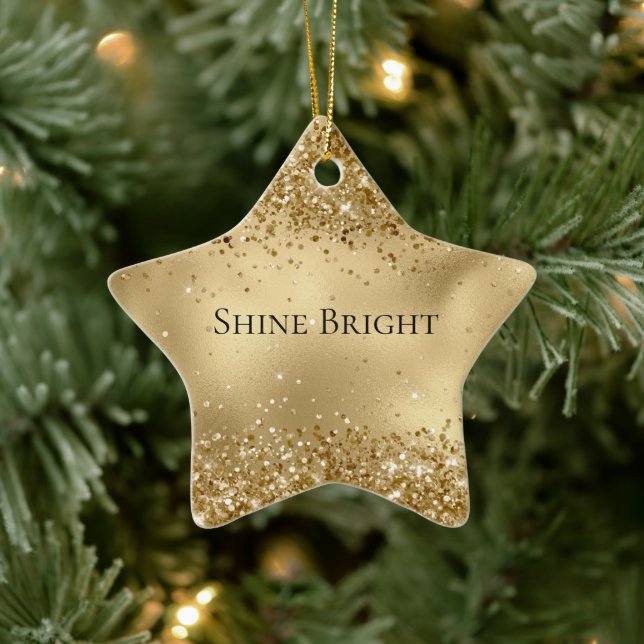 Glam Gold Luxe Glitzy Sparkle Glitter   Ceramic Tree Decoration (Tree)