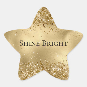 Glam Gold Luxe Glitzy Sparkle Glitter  Star Sticker