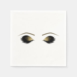 Glam Gold Makeup Eyelashes Personalised Beauty Napkin
