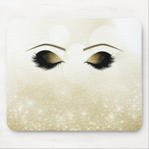 Glam Gold Makeup Eyes & Lashes Personalised Mouse Mat