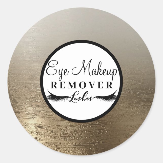 Glam Gold Makeup Lashes Salon Remover Custom Classic Round Sticker (Front)