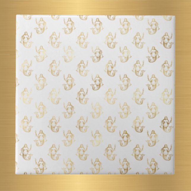Glam Gold Mermaid White Tile (Creator Uploaded)