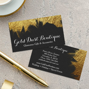 Glam Gold Paint on Black - Modern Stylist Boutique Business Card