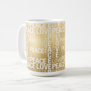 Glam Gold Peace Love    Coffee Mug