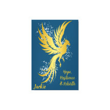 Glam Gold Phoenix Silver Glitter Monogram Blue |