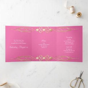 Glam Gold Quinceanera Party Invitation