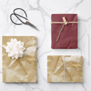 Glam Gold Red Christmas (or any occasion) Wrapping Paper Sheet
