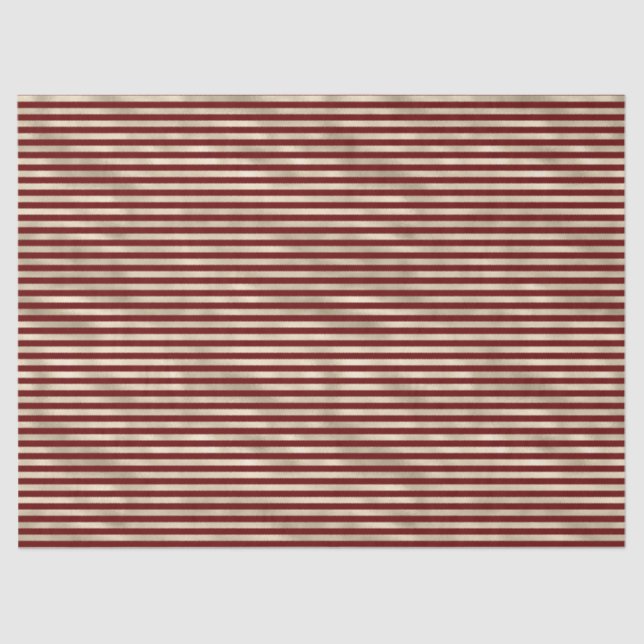 Glam Gold Red Holiday Stripes Tissue Paper (Front)
