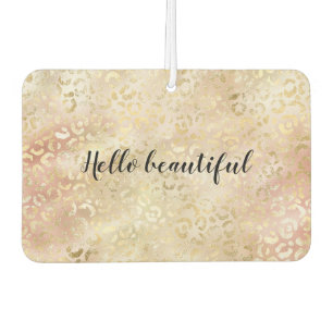 Glam Gold Rose Blush Pink Leopard Print     Car Air Freshener