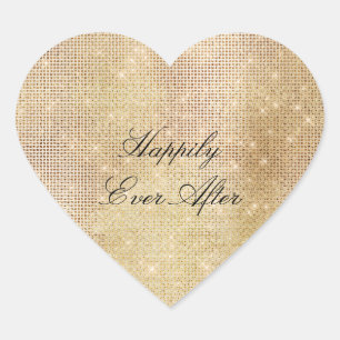 Glam Gold Sparkle Heart Sticker