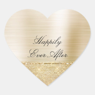 Glam Gold Sparkle Heart Sticker