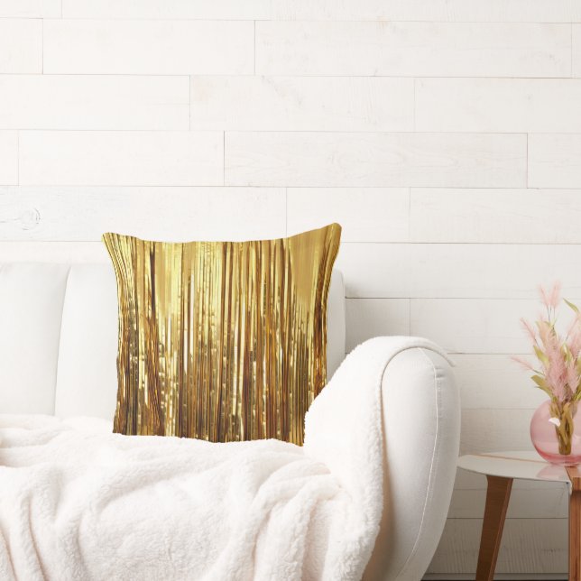 Glam Gold Sparkle Stripes  Cushion (Couch)