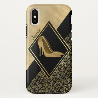 Glam Gold Stilletto Heels iPhone X Case
