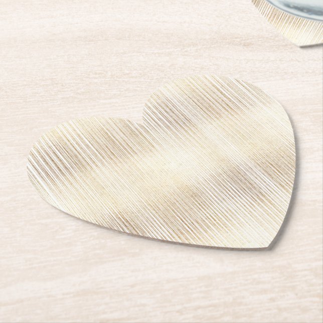 Glam Gold Stripes Paper Coaster (Angled)