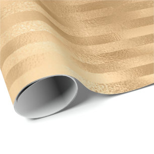 Glam Gold Stripes Wrapping Paper