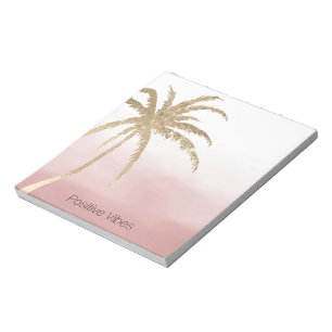  Glam Gold Tropical Palm Pink ombre      Notepad