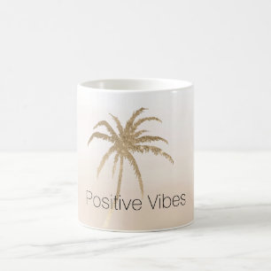 Glam Gold Tropical Palm Tree Ombre  Coffee Mug